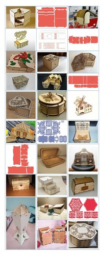 CDR DXF cutting files Ornamental Boxes & Deco Designs for Laser Cutter Engraver - Picture 7 of 10