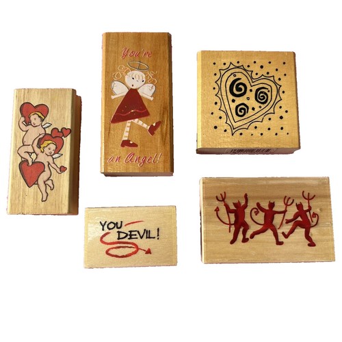 Deep Red Stamps Angels Sing Rubber Stamp - Deep Etch Red Rubber, Cling Mount, For Card Making & Crafts