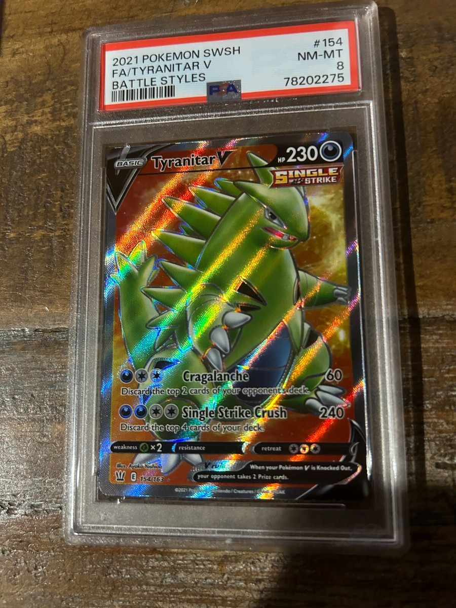 tyranitar v pokemon card price - Battle Styles - Fusion Strike 097/163-158/264 - SWSH109 Attack 2 PSA 9 MINT 2021 Pokemon