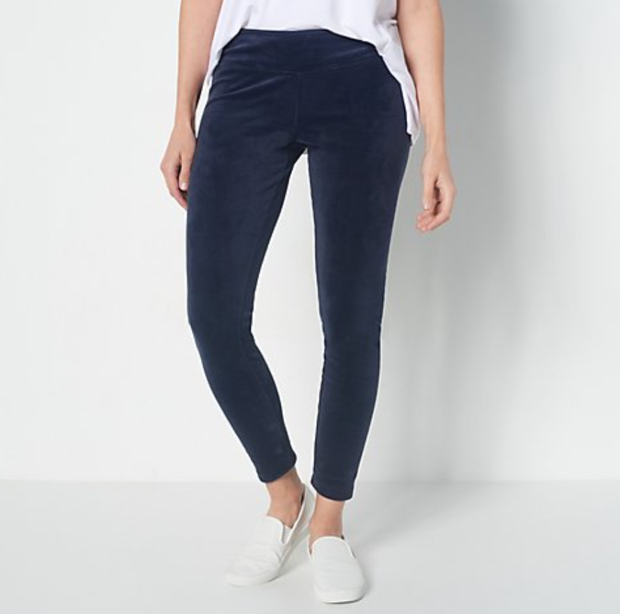 Cuddl Duds Double Plush Velour Leggings Nocturne Navy Medium A293100 | eBay