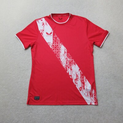 Castore Training Shirt Mens Medium Red Top Short Sleeve Football Crew Neck NWOT