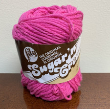 New Lily Sugar 'N Cream Cotton Yarn Hot Pink Color 01740 2.5 oz.
