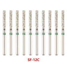 100 PCS SF-12C 837-014C Flat End Cylinder Green Coarse FG Sale Diamond Burs