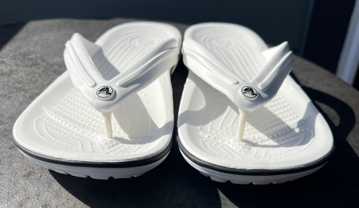 Crocs Crocband Sandals Flip Flops White Iconic Comfort Mens 8