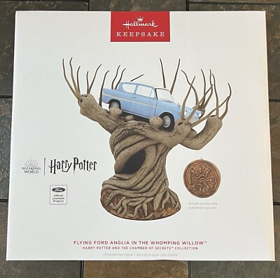 Hallmark - Flying Ford Anglia in The Whomping Willow - 2024 *NEW / FREE SHIP*