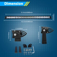 Slim 20 26 32 38 44 LED Work Light Bar Single Row Off Road Truck Driving ATV SUV