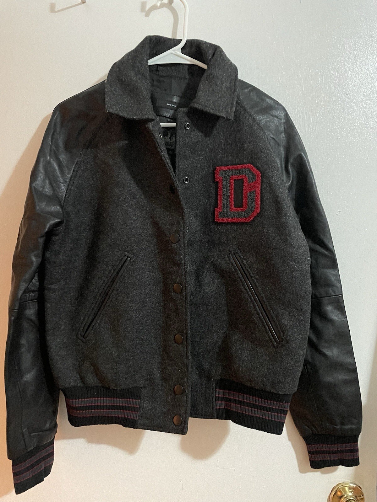 Diesel varsity jacket leather/wool
