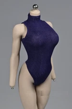 1/6 Turtleneck Bodysuit Tight NAVY For 12" PHICEN TBL VERYCOOL Female Figure
