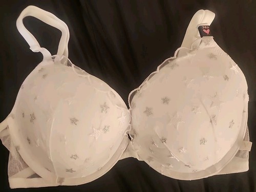 NWT Victoria's Secret Lined Demi Underwire Bra size 36D SILVER STARS