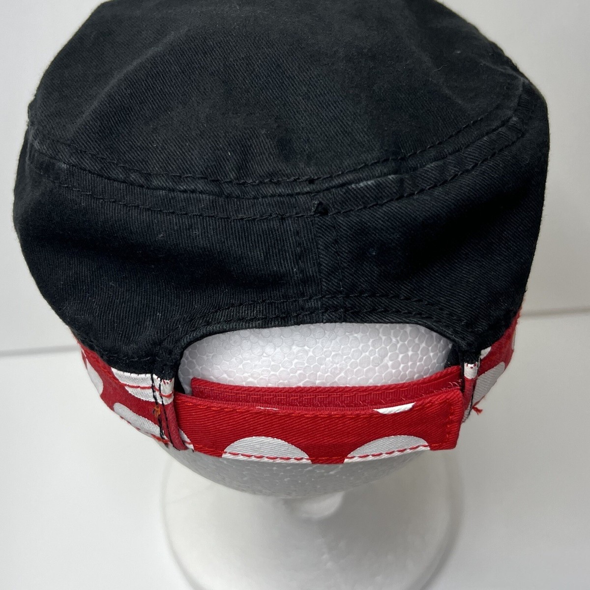 Disney Parks Women’s Minnie Mouse Cadet Cap Black Red Rhinestone Bow OSFA 2026 Disney Parks Black Rhinestone Ears Red Rhinestone Bow  main image 4