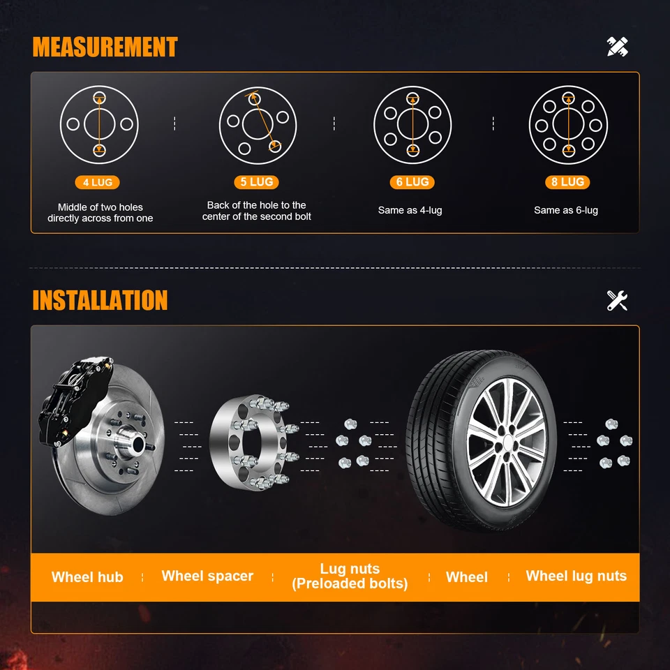4 Pcs 2" 8 X170 14 X1.5 Wheel Spacers For 2003-2025 Ford F-250 Super Duty - Image 3 of 4