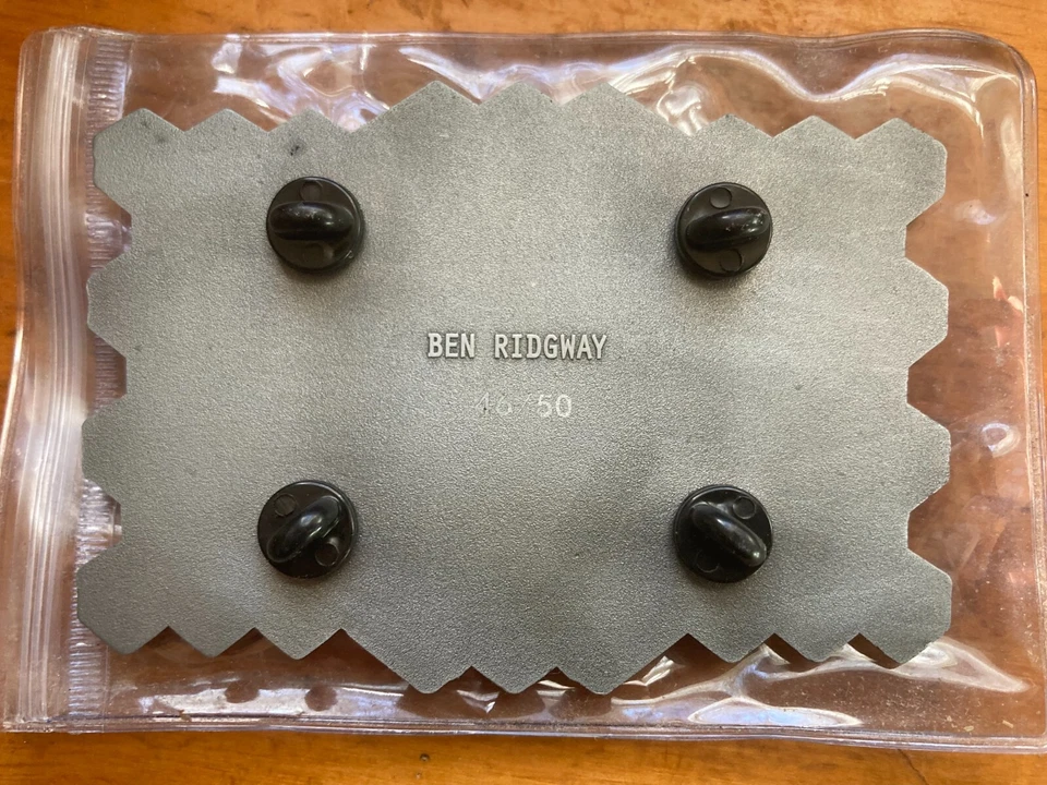 Broche Threyda 4”x 3” 2018 Ben Ridgway arte metal "caixa de quebra-cabeça" 46/50 - Imagem 2 de 2