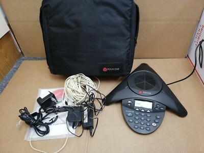 Polycom Sound Station 2 Conference Phone 2201-16200-001 w/ Accessories