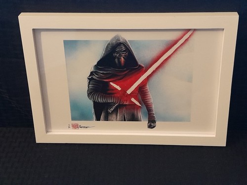 KYLO REN framed limited edition 7/50 8" x 12" print signed by artist - Picture 2 of 5