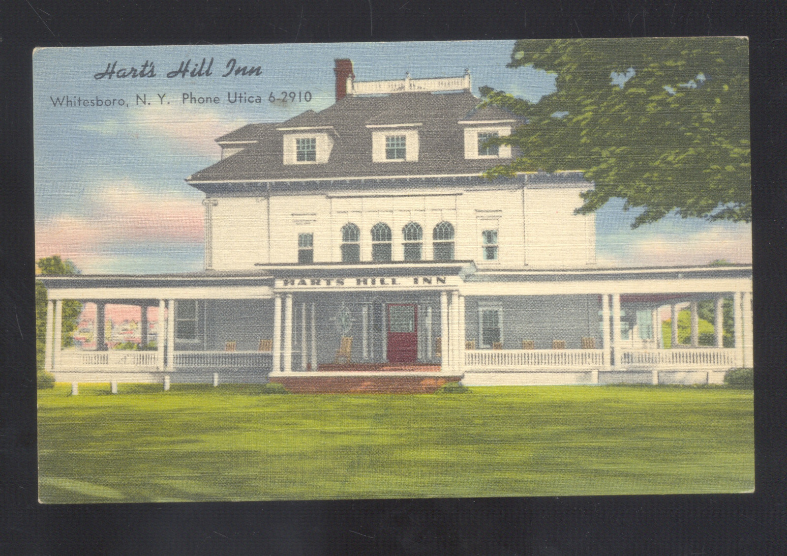 WHITESVILLE NEW YORK NY HART'S HILL IN VINTAGE LINEN ADVERTISING