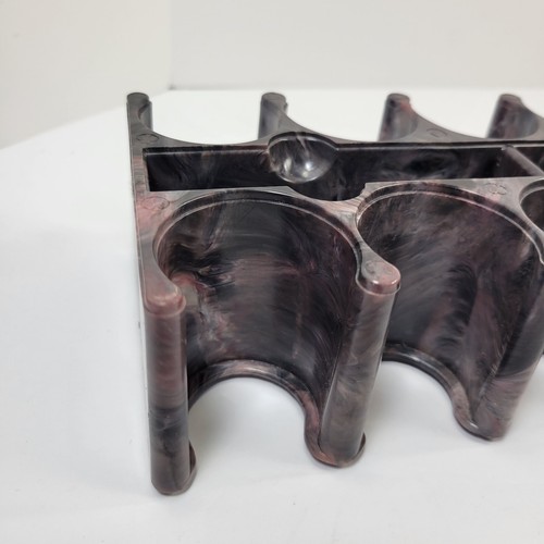 Vintage Estate bachelite catalin rosa viola grigio vortice poker chip caddy - Foto 7 di 18