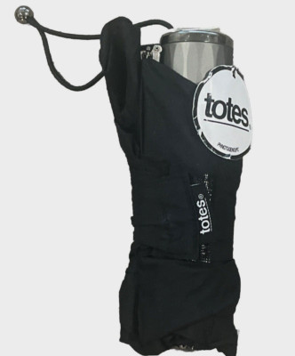 Totes Umbrella Titan Manual Open Windproof Foldable Travel Compact Black 08745