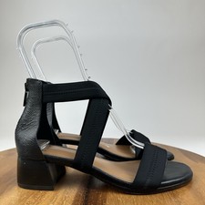 New NWOB Womens Donald Pliner Anitra Black Strappy Block Heel Sandals Size 8 M