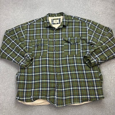 Levis Jacke Erwachsene 2XL XXL grün kariert Flanell Western Sherpa gefüttert Shacket Herren