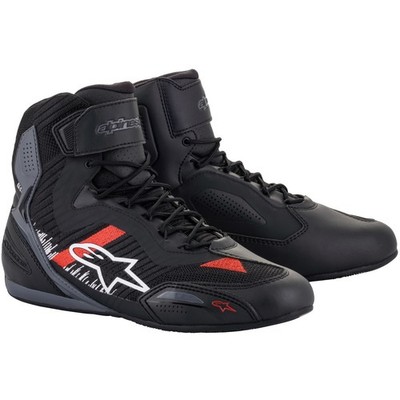 Alpinestars Faster-3 Rideknit schwarz/grau/rot Motorradschuhe Sneaker