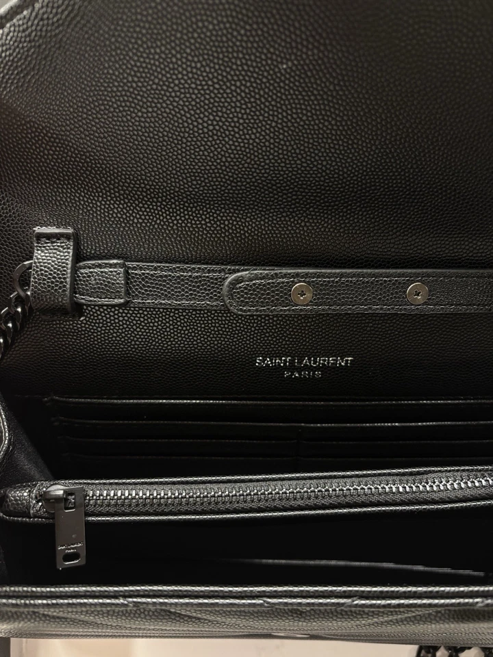 Yves Saint Laurent Black On Black Leather Crossbody Bag (PURSE/DUST BAG ONLY!!!) - Image 4 of 4