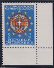 Austria 1974: Common D Europa Unissued ( N° 1279A) Ang. of Sheet (Cat.59/626)