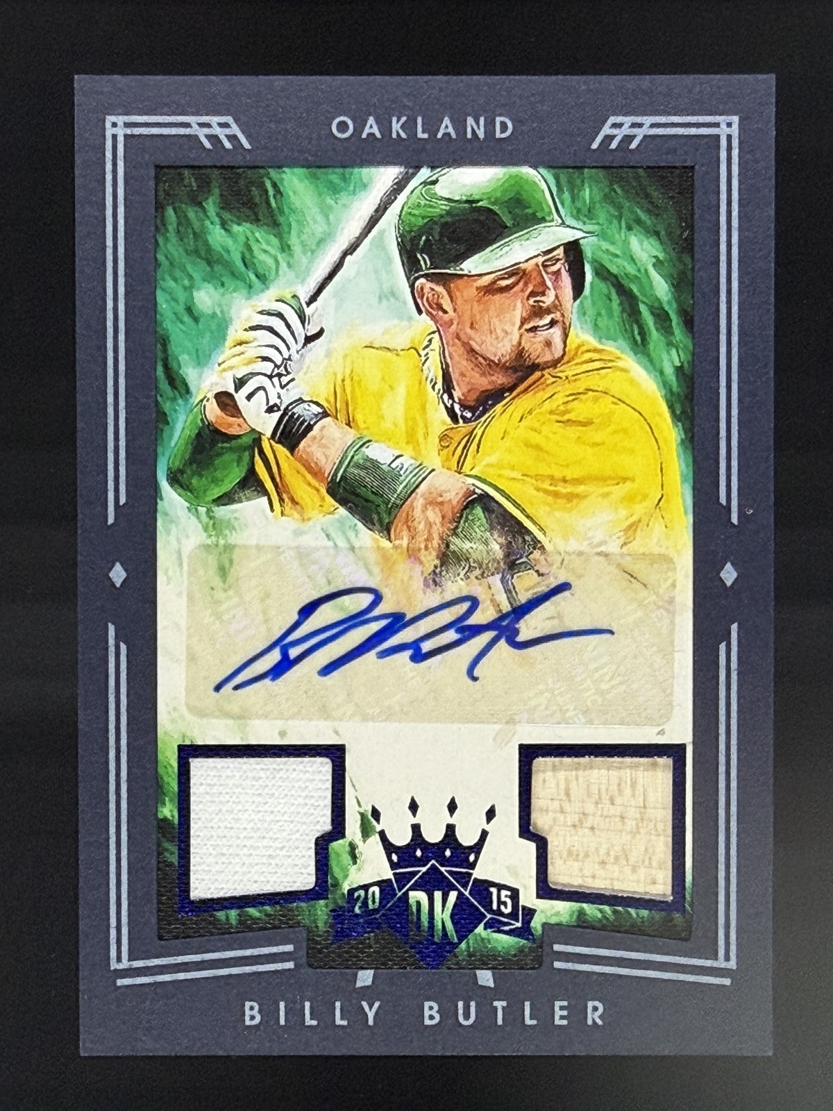 Billy Butler 16/25 Jersey # Match Gold 2015 Diamond Kings Auto Bat Patch