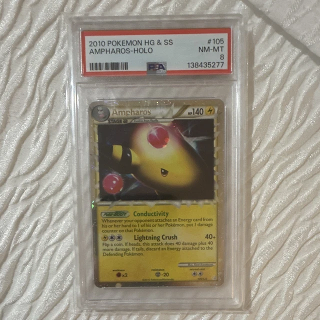 Ampharos (Prime) 105/123 HeartGold & SoulSilver Holo 2010 English PSA 8