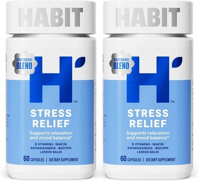 Habit Stress Relief Supplement 2 Pack 120 Caps Supports Mood Balance New Sealed