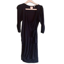 Anthropologie Vanessa Virginia Faux Wrap Bodycon Stretch 3/4 Sleeve Dress Sz XS