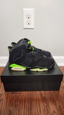 Nike Air Jordan 6 Youth Size 7Y Electric Green Suede Black 384665-003