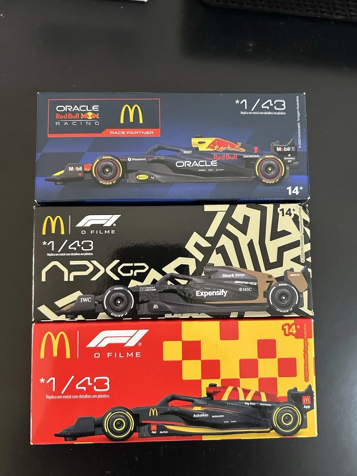 F1 McDonald’s Set: F1 Formula 1 APX Movie Car + F1 Formula 1McDonald’s+ Red BulL