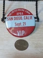 Vintage Pinback Button Hydroplane Uboat Racing APBA San Diego VIP Power Boat 