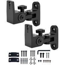 Universal Speaker Wall/Ceiling Mount Brackets,180 Adjustment,2 Packs Black Metal