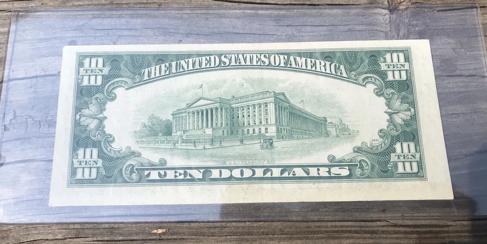1950a series $10 Federal Reserve Note Border Cut Wrong Error. In Great Condition - Image 2 of 4