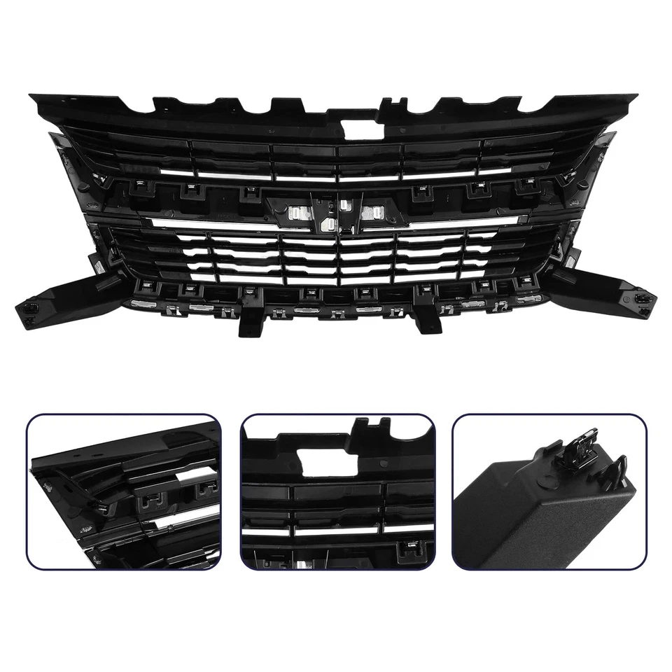 Parachoques delantero para Chevrolet Colorado negro 2015-2020 parrilla superior con moldura cromada Foto 4 de 4