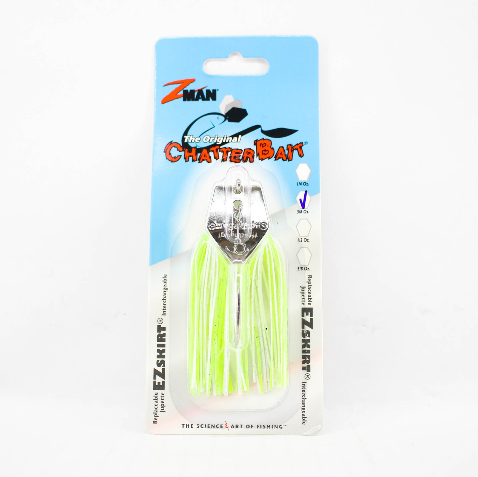 Zman Chatterbait 3/8 oz Sinking Lure Chart White (0096) - Image 1