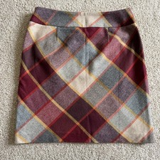 Talbots Plaid Wool A-line Mini Skirt Lined Women's 8 Preppy Career Academia Red