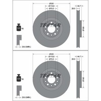 2X Textar Bremsscheiben 330Mm InnenbelÜFtet Vorne Passend FüR Alfa Romeo Giulia