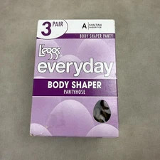 L'eggs Everyday Body Shaper Pantyhose Womens Size A Suntan Sheer Toe 3 Pair