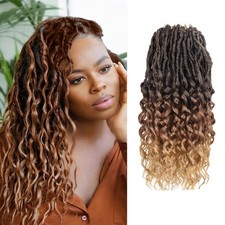 Deep Faux Locs Crochet Hair 14 Inch 8 Packs Goddess Locs Crochet Ha... Fast Ship