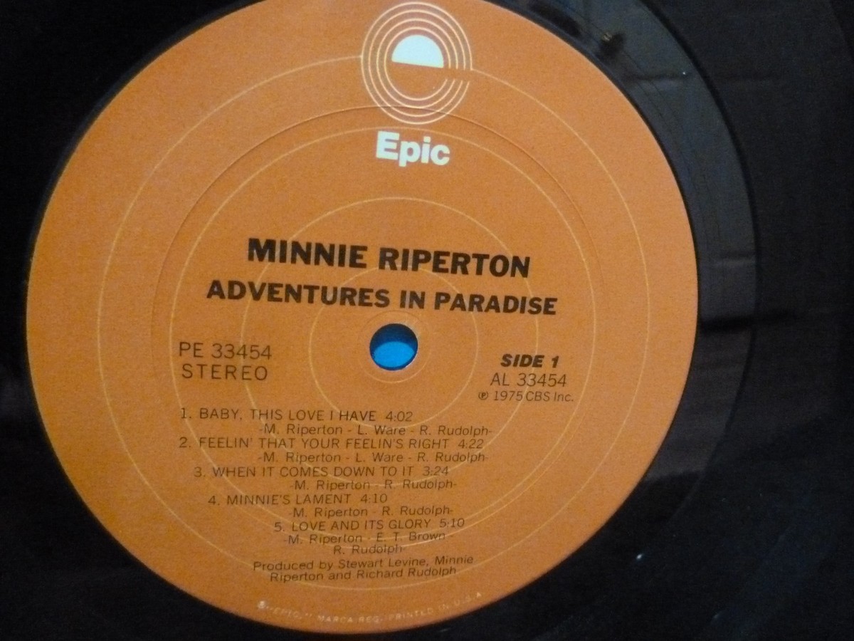 Minnie Riperton Adventures in Paradise LP vinyl record album PROMO