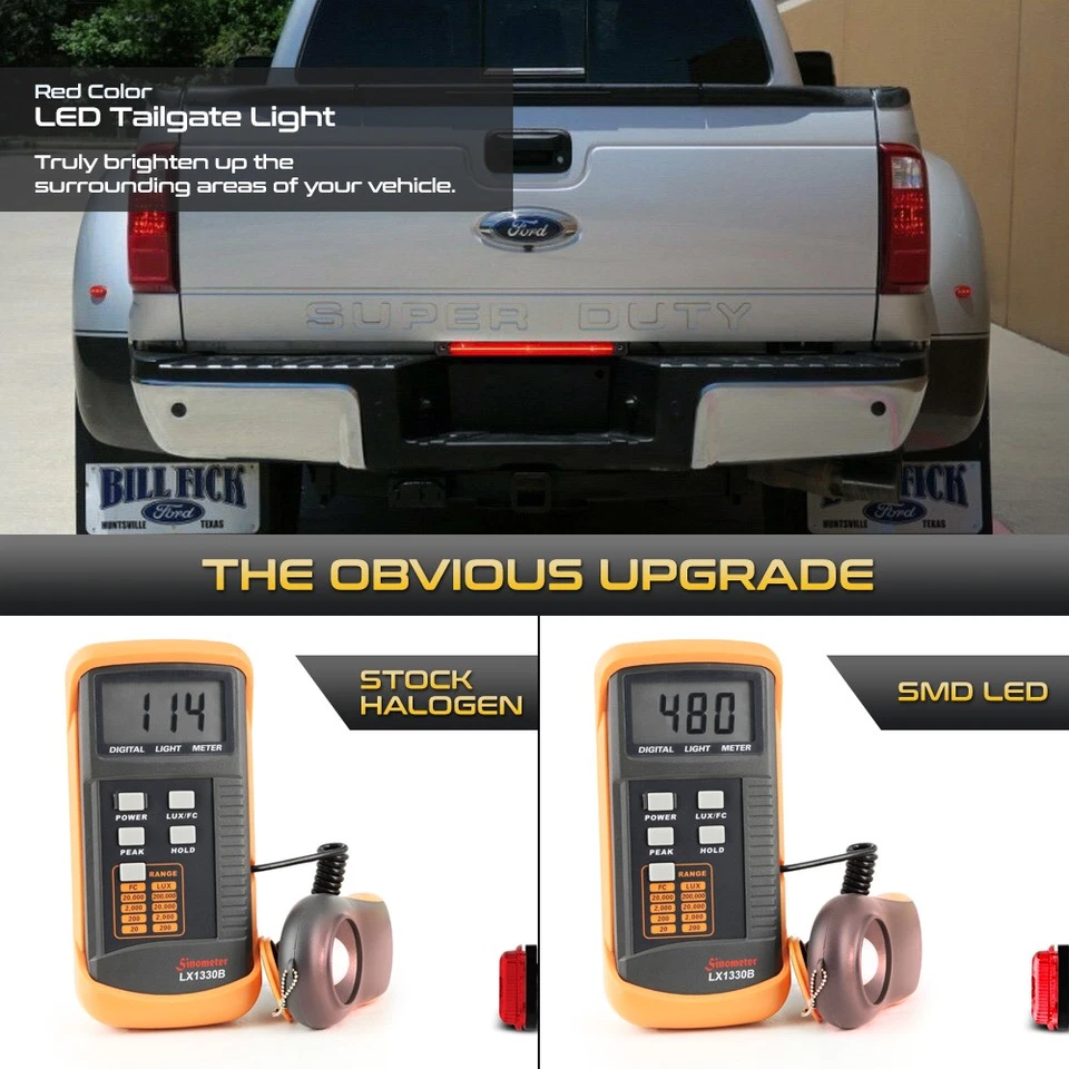 LED Dually Tail Gate Braking Light Lamp For 1999-2016 F250 F350 F450 F550 DRW Foto 3 de 4