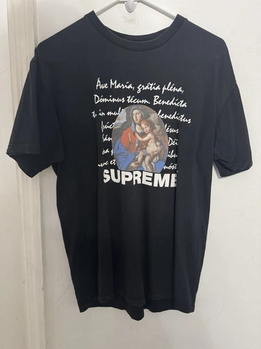 Tee shirt noir Supreme Ave Maria taille L 2012 occasion 100% authentique