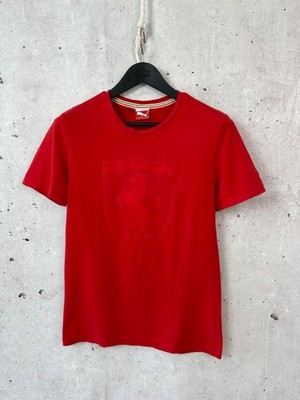 Puma Ferrari Logo Red Short Sleeve Cotton Men s n T-shirt Size S