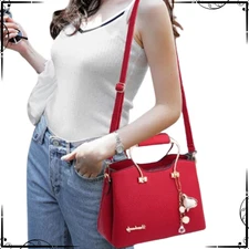 Luxury Messenger Bag Women PU Leather Crossbody Handle Large Capacity Handbag