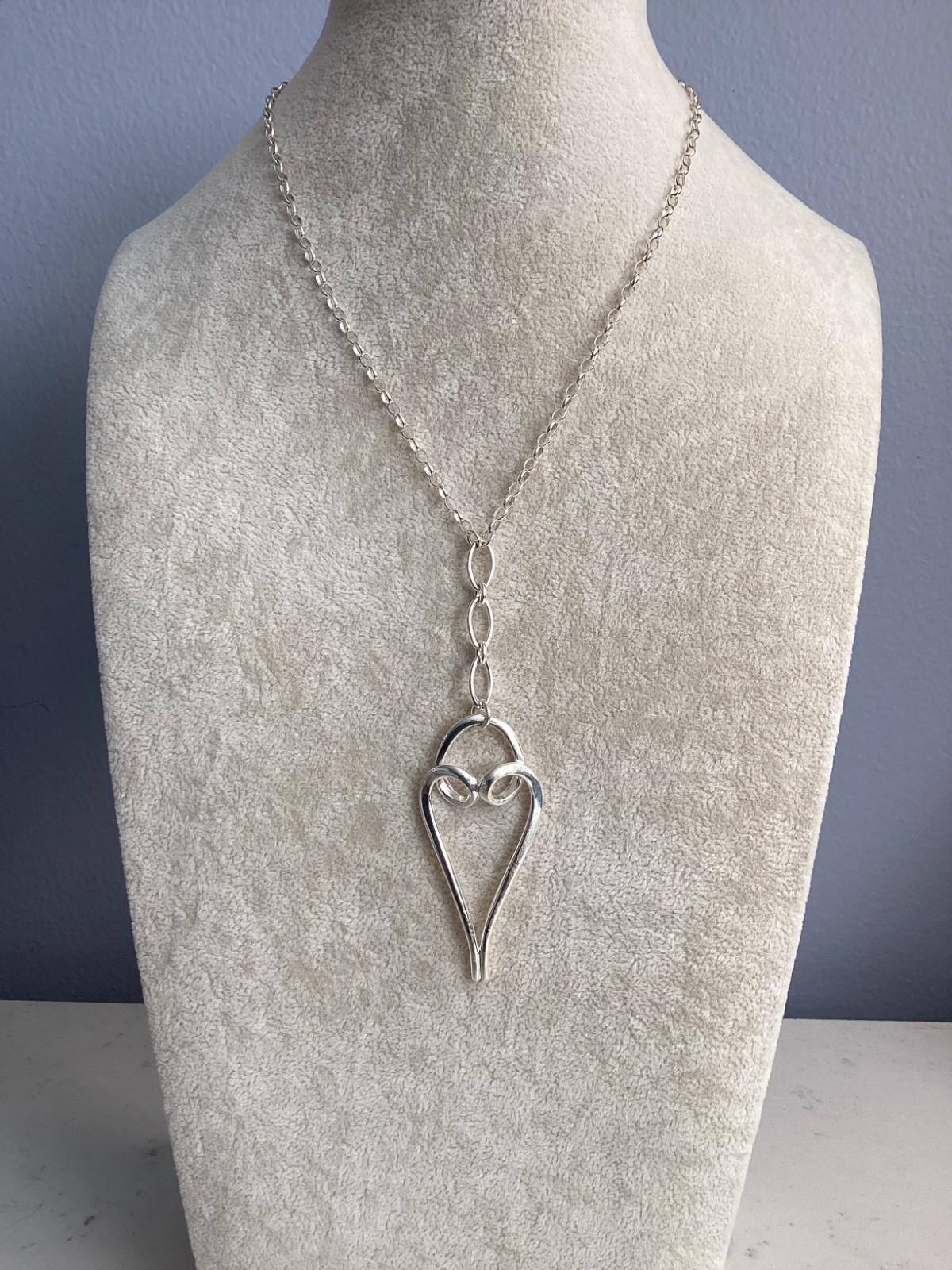 AUTHENTIC SIGNED STERLING SILVER UNIQUE OBLOG HEA… - image 2