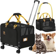 PAWZIDEA Pet Carrier w/wheels 24" 16" 16" 55lbs Dog/2-4 cats expands TSA Approve