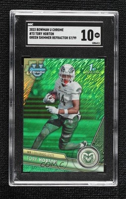 2023 Bowman U Chrome Green Shimmer Refractor 57/99 Tory Horton SGC 10 GEM 0j15