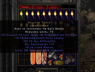 12/13 Necromancer Hellfire Torch / Diablo 2 Resurrected / PC / Non-Ladder SC